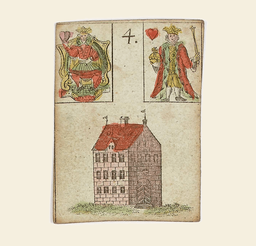 Historyczna karta Lenormand przedstawiająca dom